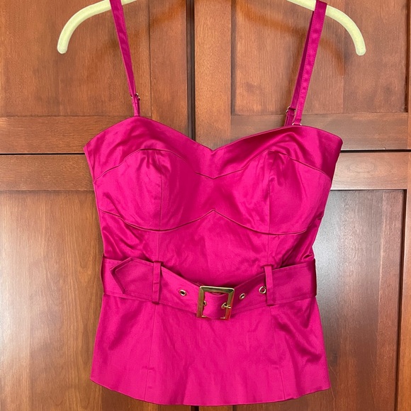 Arden B Tops - Arden B Hot Pink Bustier Top with Belt Size Small